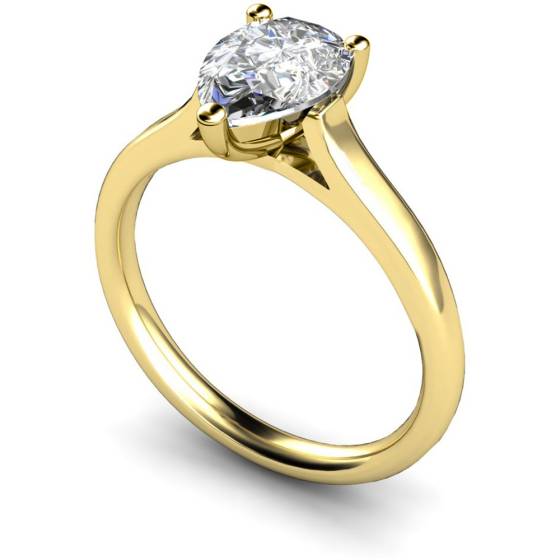 HRPE396 Pear Solitaire Diamond Ring