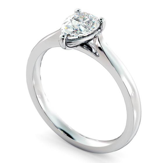 HRPE443 Pear Solitaire Diamond Ring