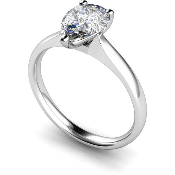 HRPE458 Pear Solitaire Diamond Ring