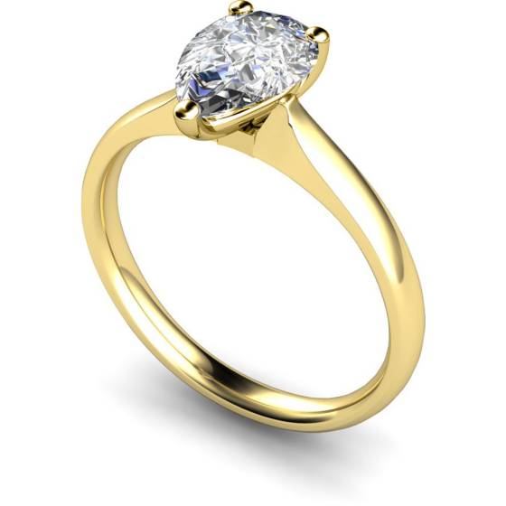 HRPE458 Pear Solitaire Diamond Ring