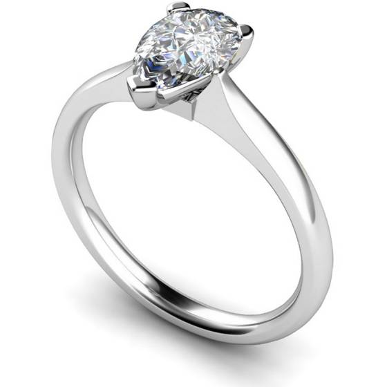 HRPE532 Pear Solitaire Diamond Ring