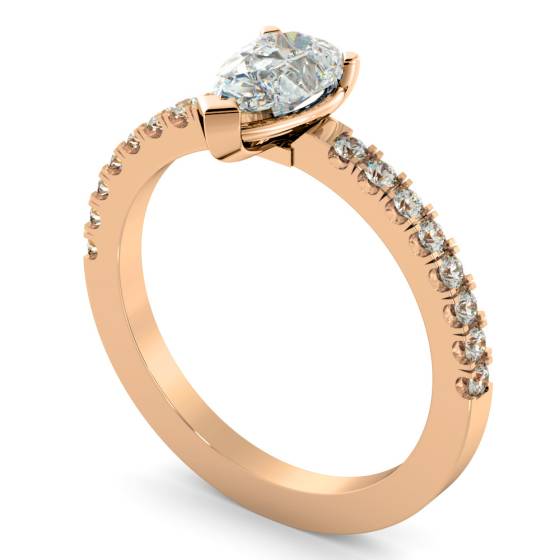 HRPESD744 Pear cut Designer Shoulder Diamond Ring