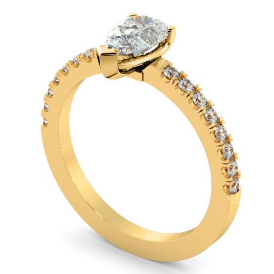 HRPESD744 Pear cut Designer Shoulder Diamond Ring