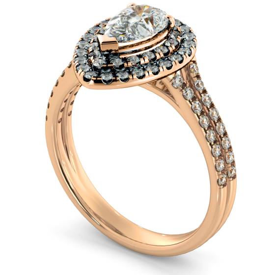 HRPESD816 Pear Halo Diamond Ring