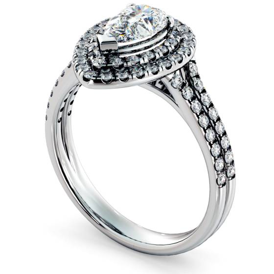 HRPESD816 Pear Halo Diamond Ring