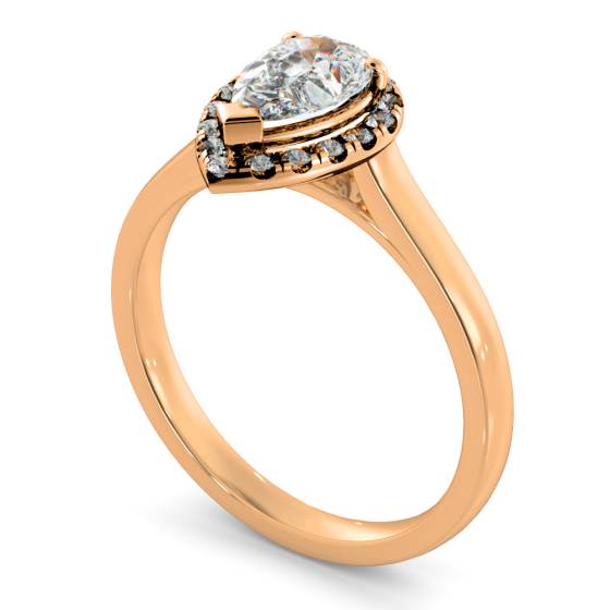 HRPESD837 Pear Halo Diamond Ring