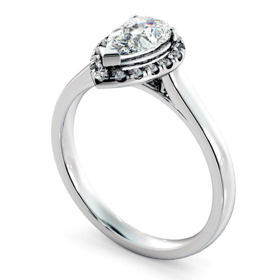 HRPESD837 Pear Halo Diamond Ring