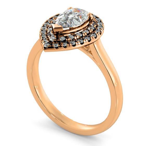 HRPESD838 Pear Halo Diamond Ring