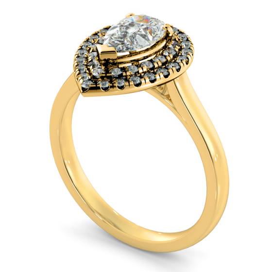 HRPESD838 Pear Halo Diamond Ring
