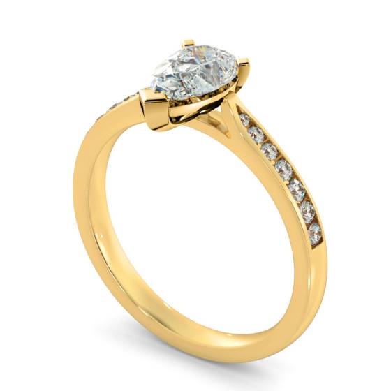 HRPESD877 Pear Shoulder Diamond Ring