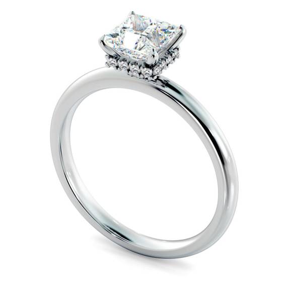 HRPRSD2360 Modern Princess Cut Shoulder Diamond Ring