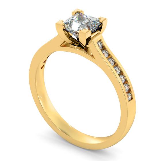 HRPSD494 V Set Princess cut Channel Set Shoulder Diamond Ring