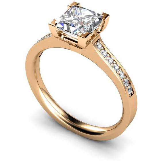 HRPSD495 V Prongs Grain Set Diamond Ring with Accent Stones