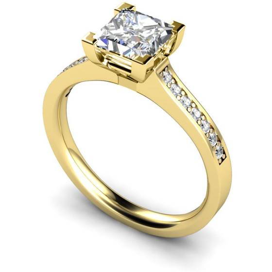 HRPSD495 V Prongs Grain Set Diamond Ring with Accent Stones