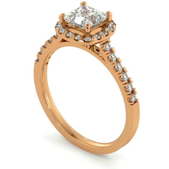 HRPSD680 Princess cut Cushion Halo Diamond Ring