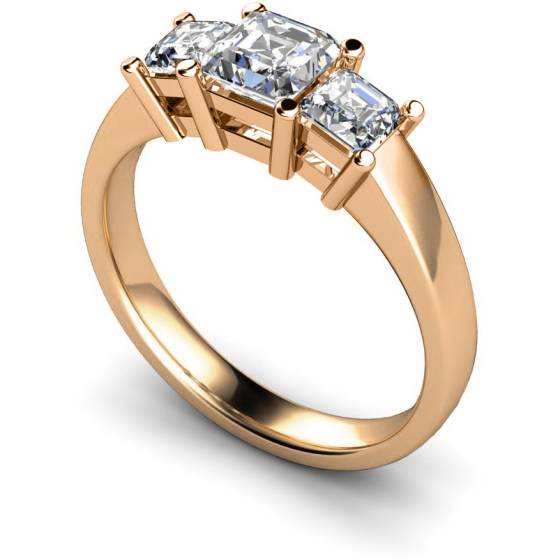 HRPTR118 Princess 3 Stone Diamond Ring