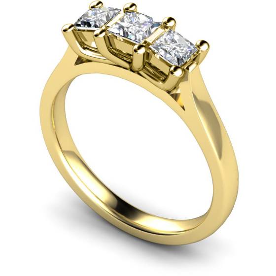 Princess Cut 3 Stone Diamond Ring
