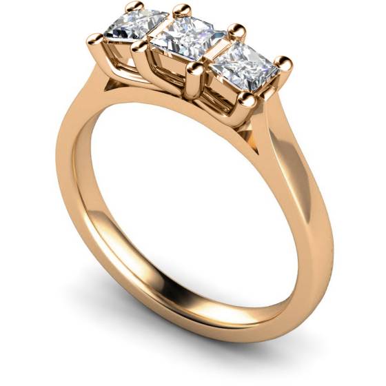 Princess Cut 3 Stone Diamond Ring
