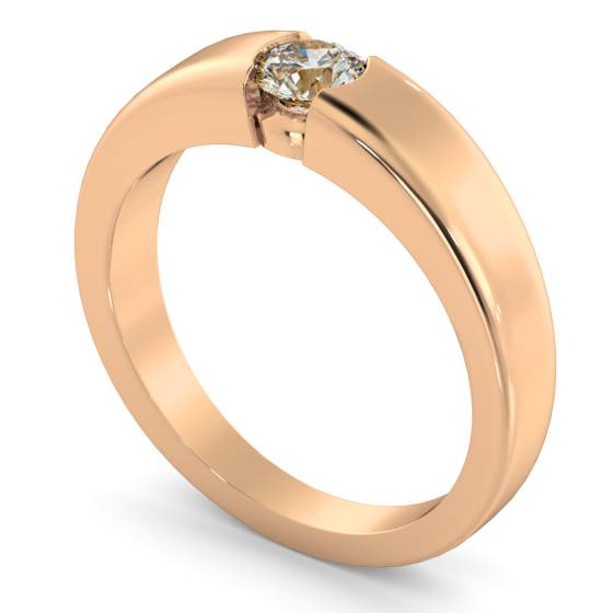 HRR260 Modern Round Cut Solitaire Diamond Ring