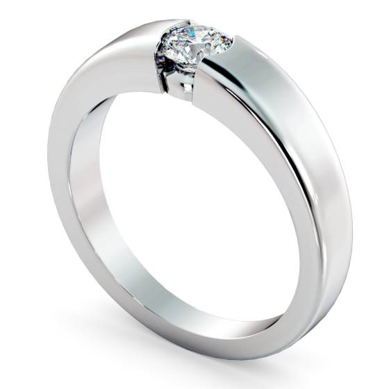 HRR260 Modern Round Cut Solitaire Diamond Ring