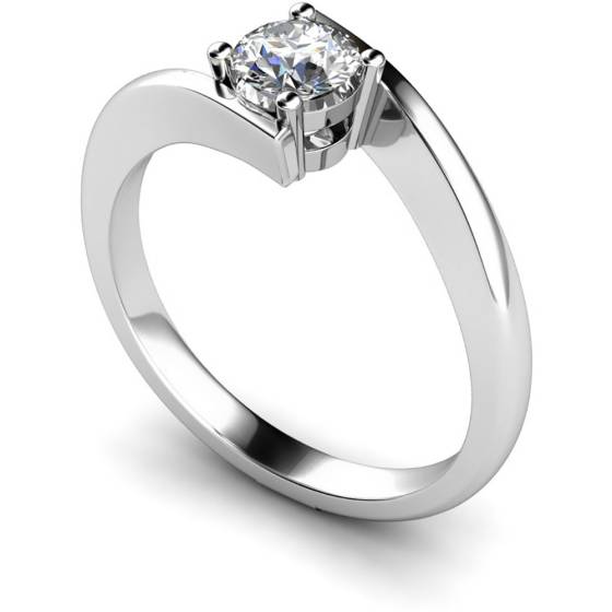HRR321 Swirl Shank Round cut Solitaire Diamond Ring