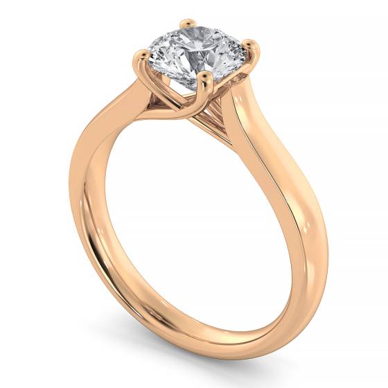 HRR329 4 Prong Round cut Solitaire Diamond Ring
