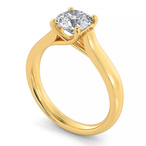 HRR329 4 Prong Round cut Solitaire Diamond Ring