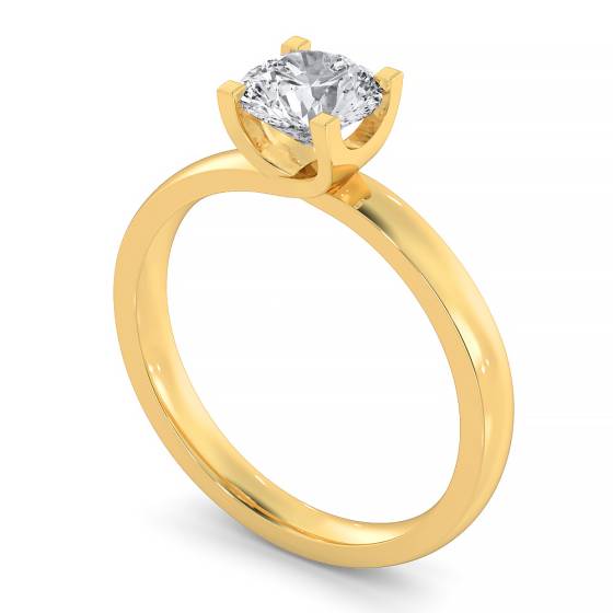 HRR386 Crossover Setting Round Cut Solitaire Diamond Ring