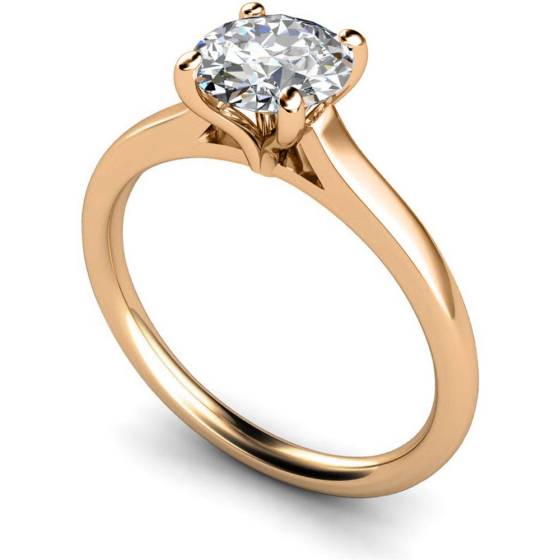 HRR392 Claw Set Round Cut Solitaire Diamond Ring
