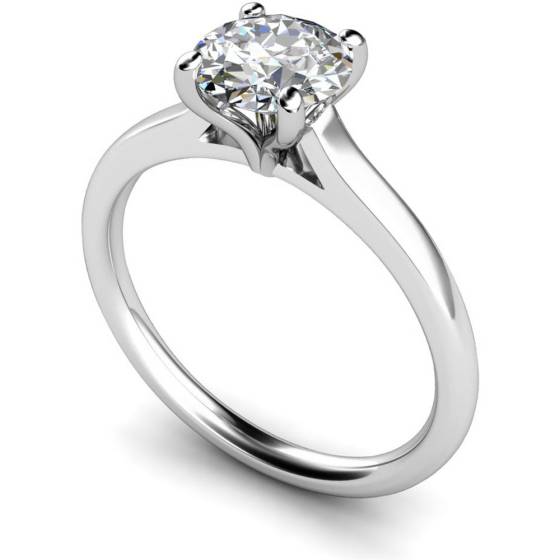 HRR392 Claw Set Round Cut Solitaire Diamond Ring