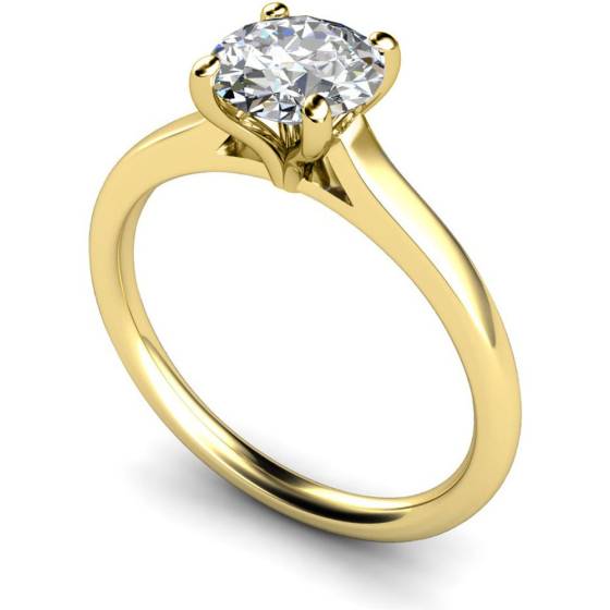 HRR392 Claw Set Round Cut Solitaire Diamond Ring