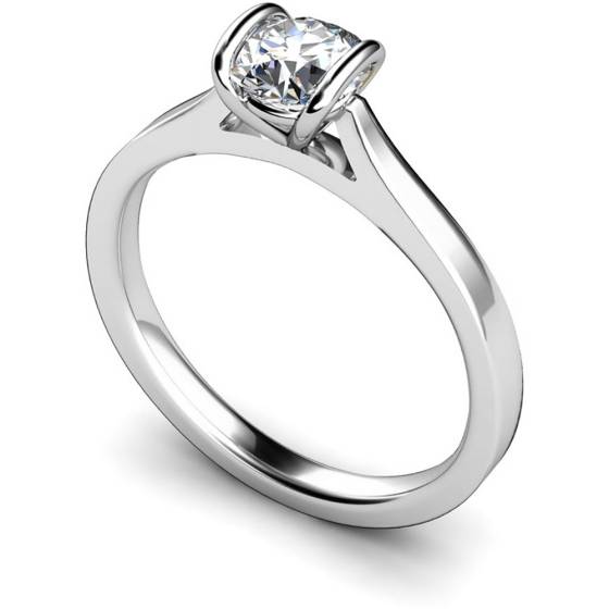 HRR410 Bar Set Round cut Solitaire Diamond Ring