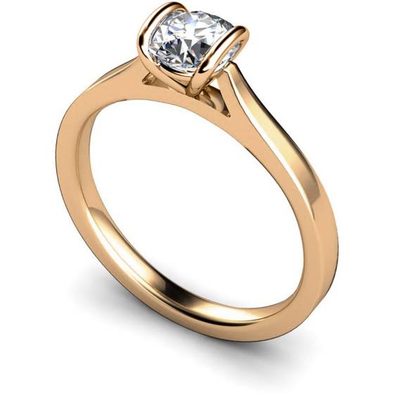 HRR410 Bar Set Round cut Solitaire Diamond Ring