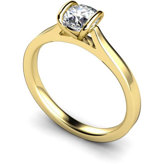 HRR410 Bar Set Round cut Solitaire Diamond Ring