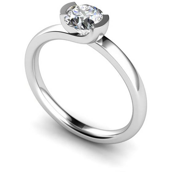 HRR411 Crossover Set Round cut Solitaire Diamond Ring