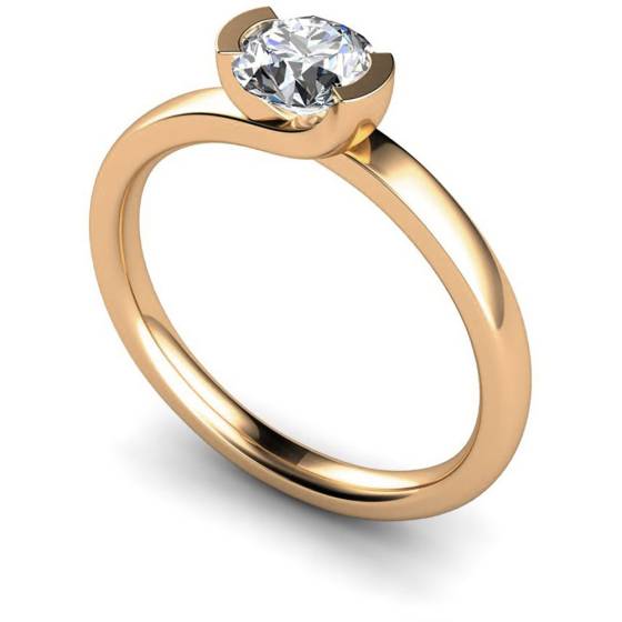 HRR411 Crossover Set Round cut Solitaire Diamond Ring