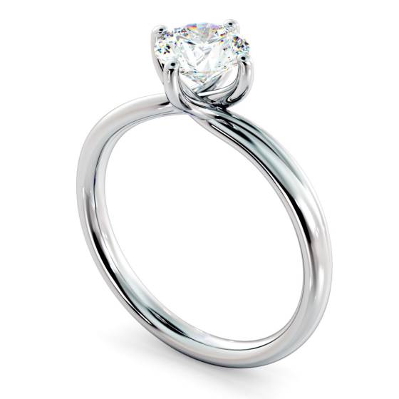 HRR412 Crossover Style Round Cut Solitaire Diamond Ring