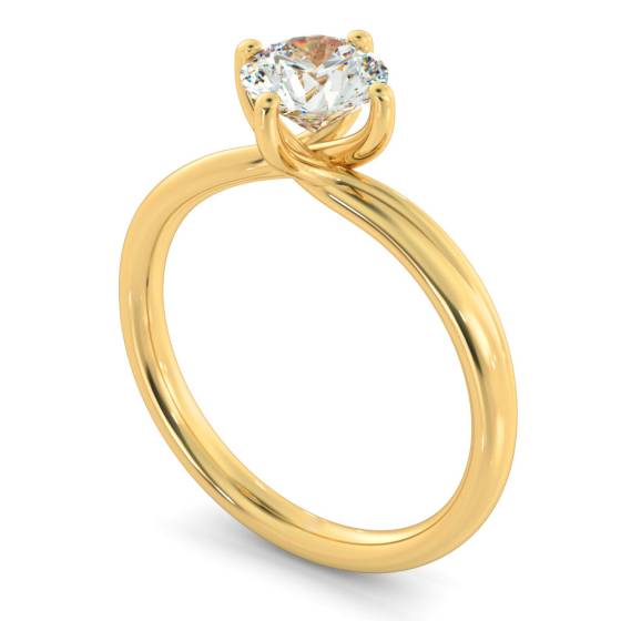 HRR412 Crossover Style Round Cut Solitaire Diamond Ring