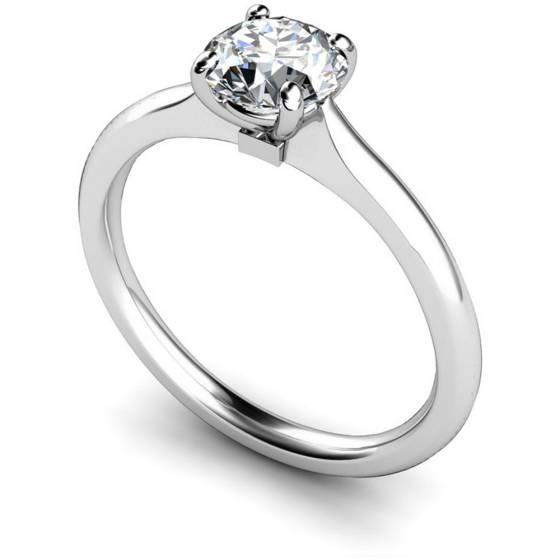 HRR420 Classic Tapering Round cut Solitaire Diamond Ring
