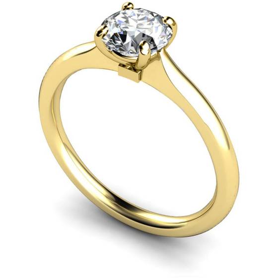 HRR420 Classic Tapering Round cut Solitaire Diamond Ring