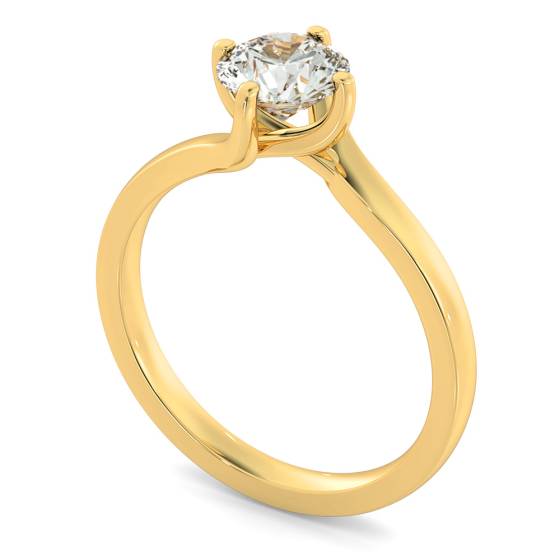 HRR480 Crossover Set Round Cut Solitaire Diamond Ring