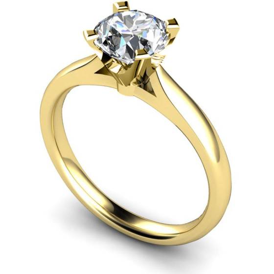 HRR501 Crown Set Round cut Solitaire Diamond Ring