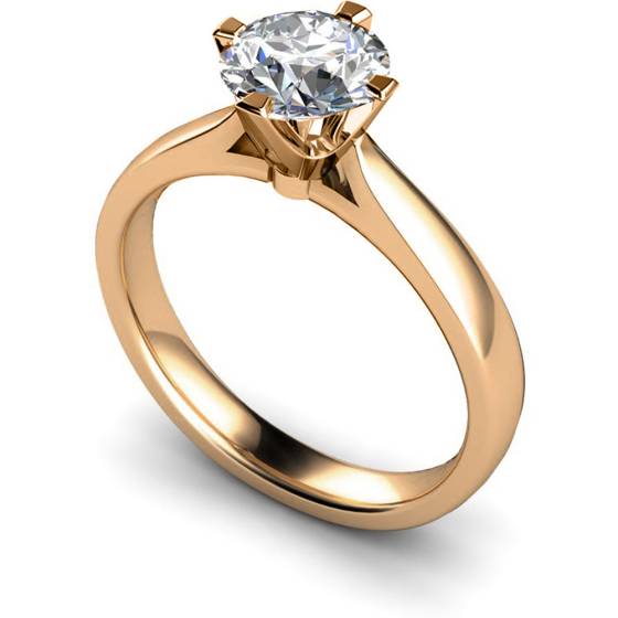HRR526 Crown Set Round Cut Solitaire Diamond Ring