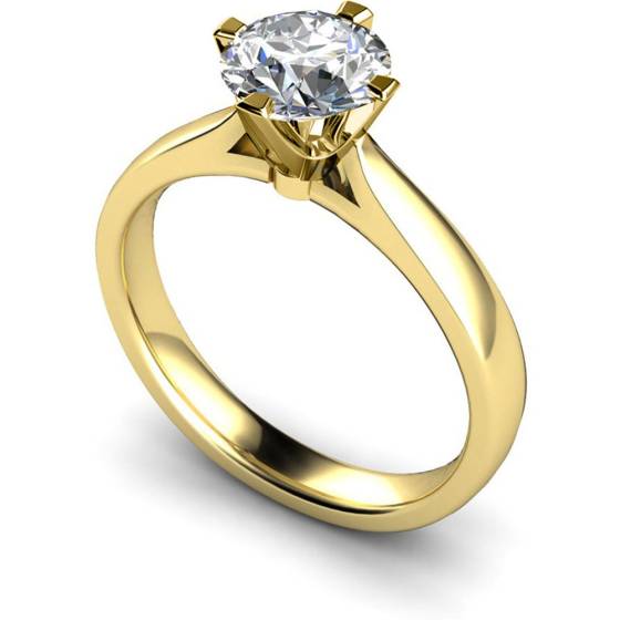 HRR526 Crown Set Round Cut Solitaire Diamond Ring