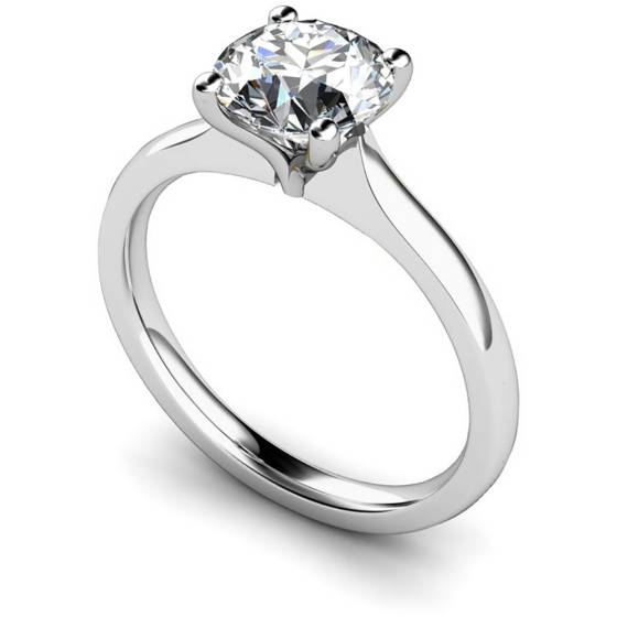HRR596 Tapered Setting Round cut Solitaire Diamond Ring