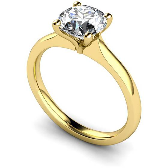 HRR596 Tapered Setting Round cut Solitaire Diamond Ring