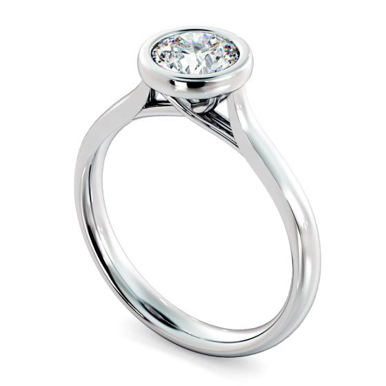 HRR625 Bezel Set Round Cut Solitaire Diamond Ring