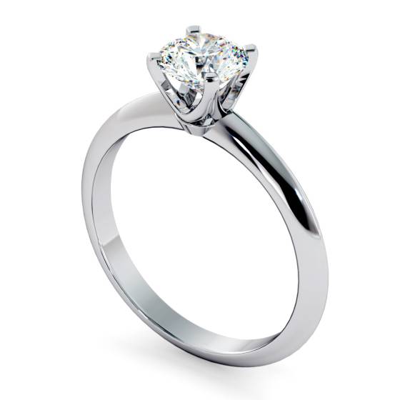 HRR729 Round cut Classic Knife Edge Diamond Engagement Ring