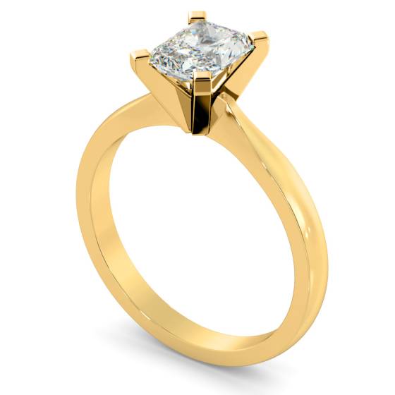 HRRA1145 4 Claw Radiant Solitaire Diamond Ring