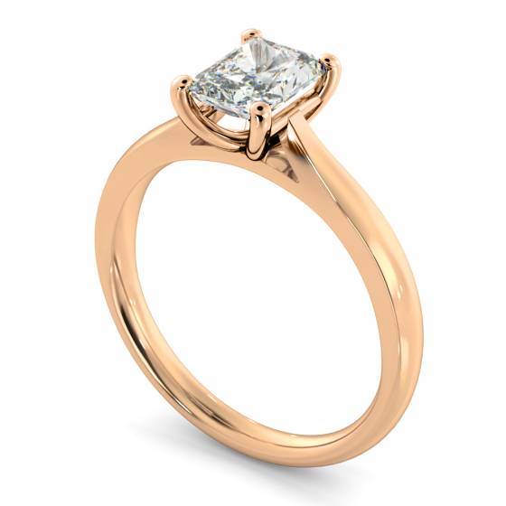 HRRA1147 Classic Four Claw Radiant Solitaire Diamond Ring